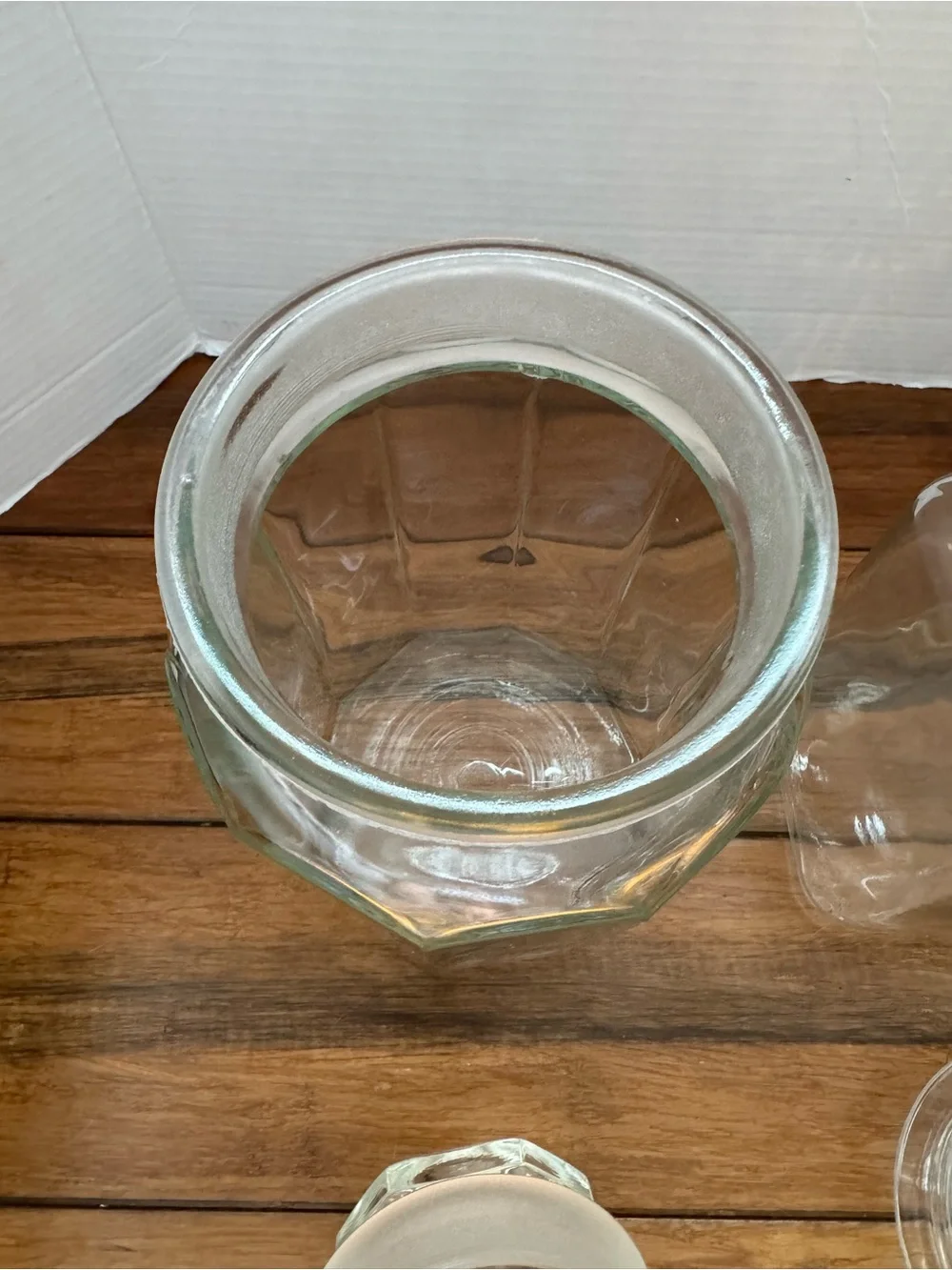 Vintage Set of 2 Glass Canisters with Lids